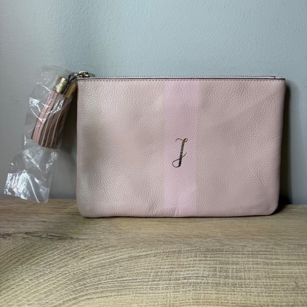 GILI Pink Initial J Tassel Pouch Wristlet Clutch Coquette Soft Girl Balletcore